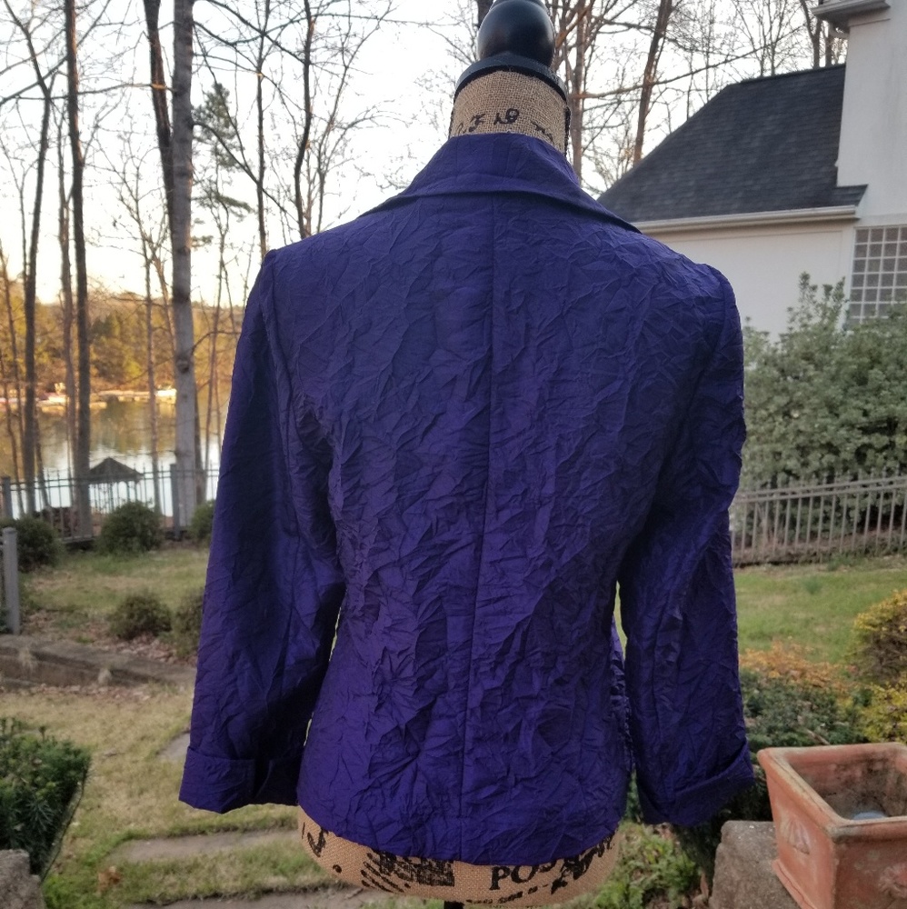 CHICO'S ROYAL PURPLE ROUCHED JACKET - Picture 4 of 5